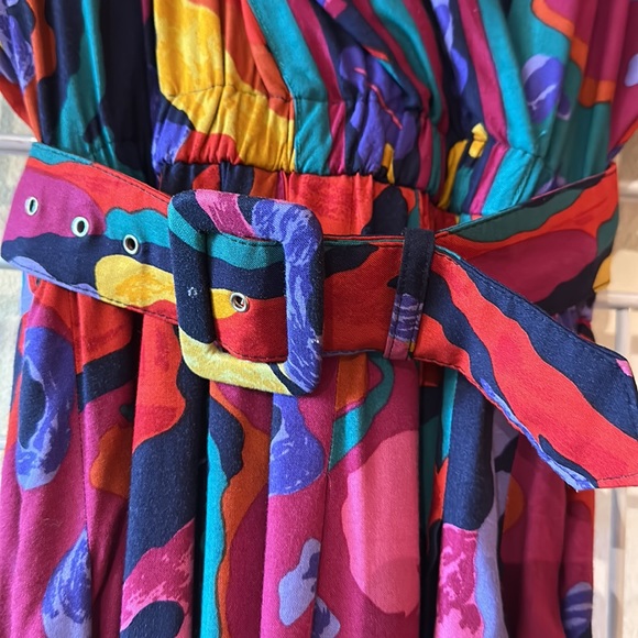 Vintage Together multicolor belted maxi dress - Picture 3 of 6